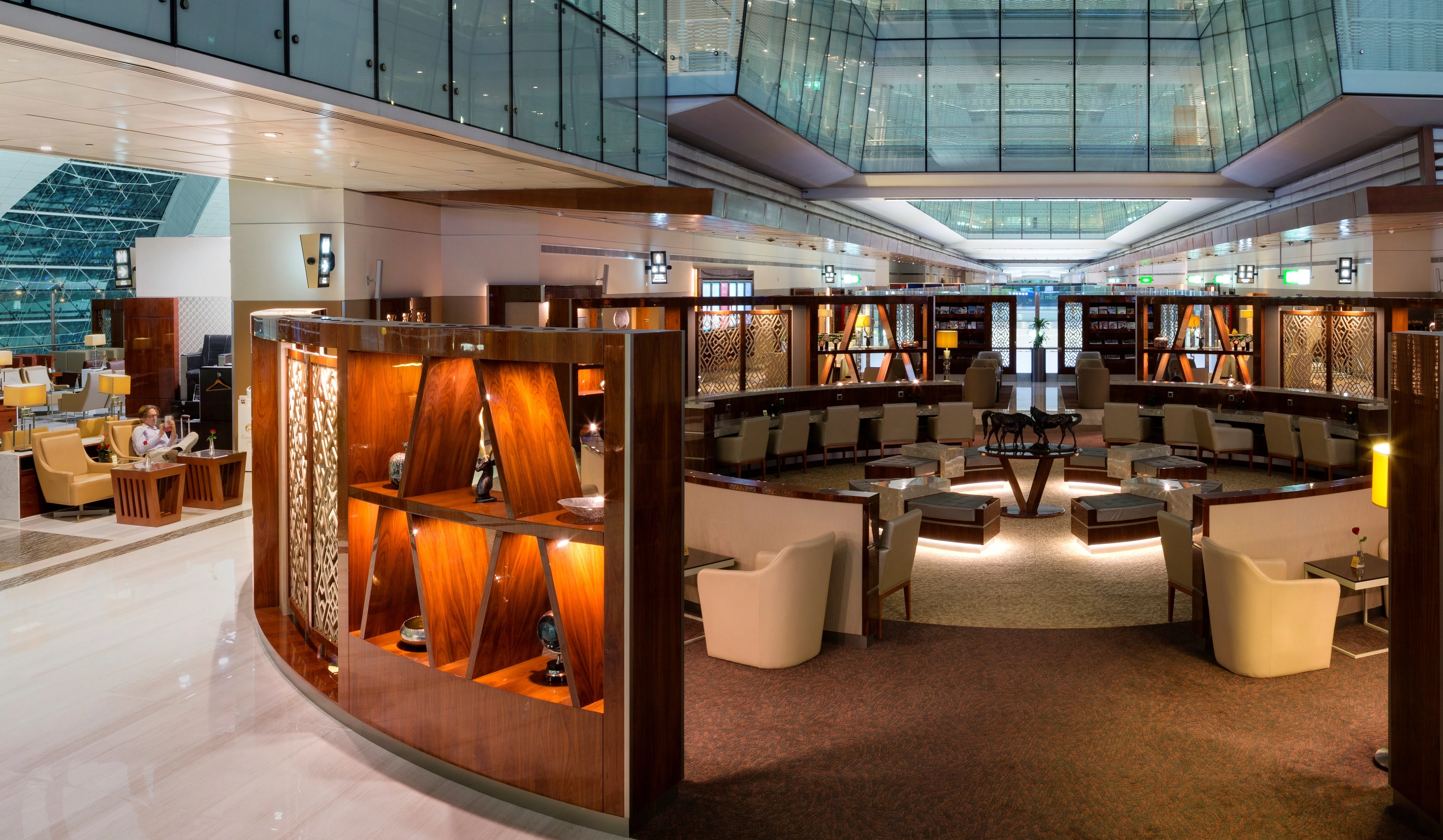 The Emirates Business Class lounge at Dubai airport.