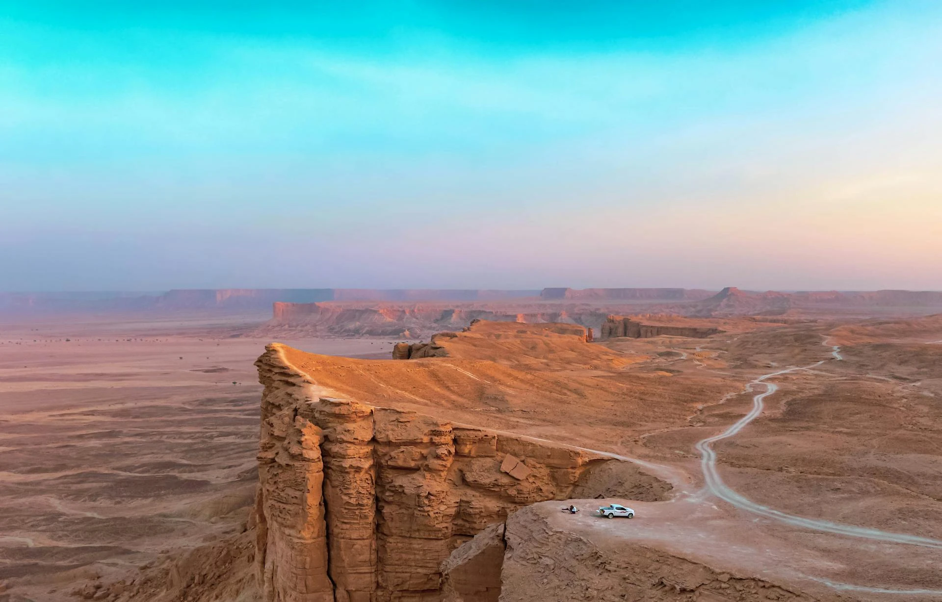 The dramatic cliffs at the Edge of the World near Riyadh. Pexels