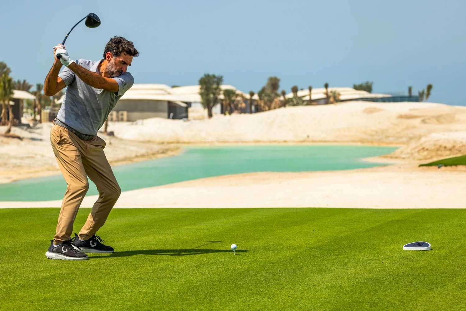 John Pagano, CEO of Red Sea Global teeing off marking the soft launch of Shura Links